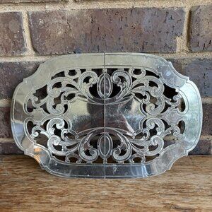 Vintage Manning Bowman Expandable Silver Plated Trivet Hot Plate READ